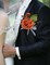 Burnt Orange Boutonniere for Men Wedding Set of 2,Groom and Best Man Boutonniere Aificial Flowers,Fall Vintage